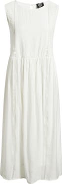 Bobeau Eyelet Trim Midi Dress