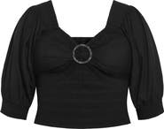 City Chic Alejandra Smocked Crop Top