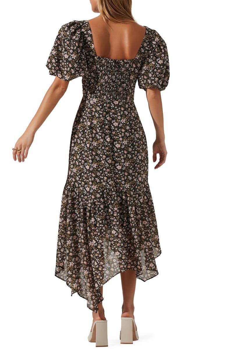 ASTR the Label Floral Asymmetrical Hem Dress, Alternate, color,