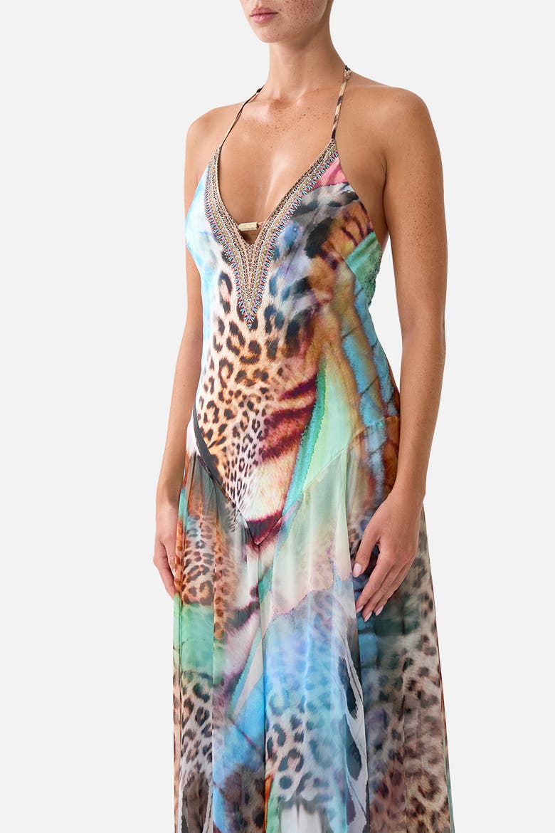 Hardware Detail Slip Dress, Alternate, color, Butterfly Bohemia