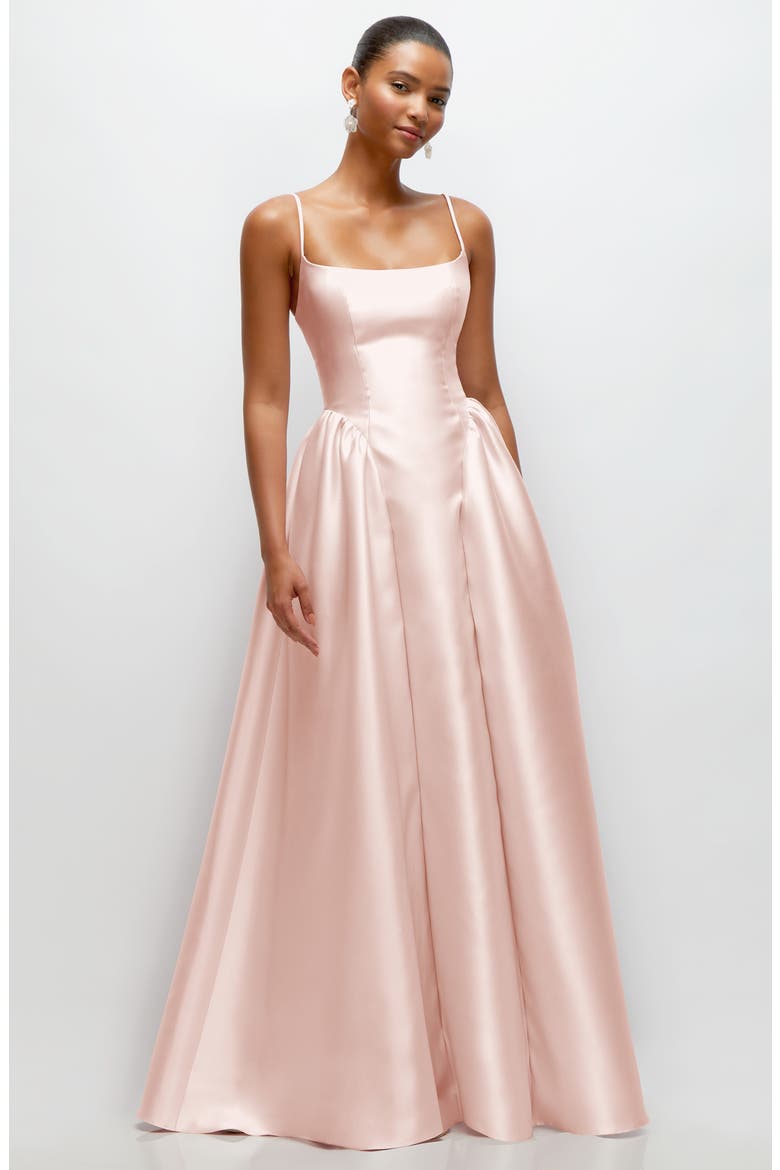 Sleeveless Satin Gown, Main, color, BLUSH