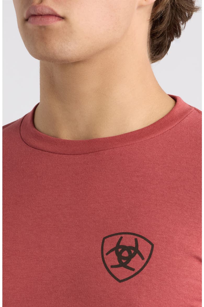 Banner Badge Graphic T-Shirt, Alternate, color, RED CLAY HEATHER