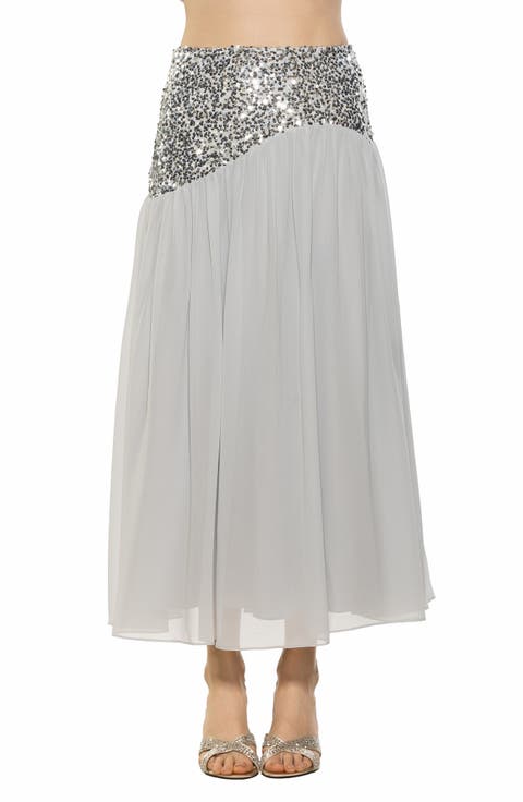 Abby Sequin High Waist Maxi Skirt