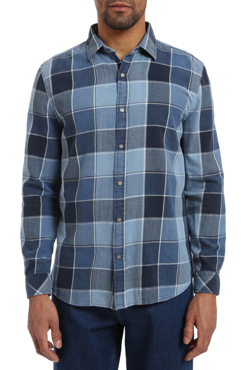 Mavi Jeans Check Brushed Twill Snap-Up Shirt, Main, color,