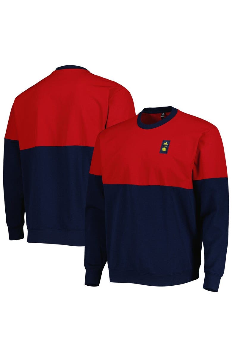 adidas Men's adidas Navy/Red Colombia National Team DNA Pullover Sweatshirt, Main, color, 