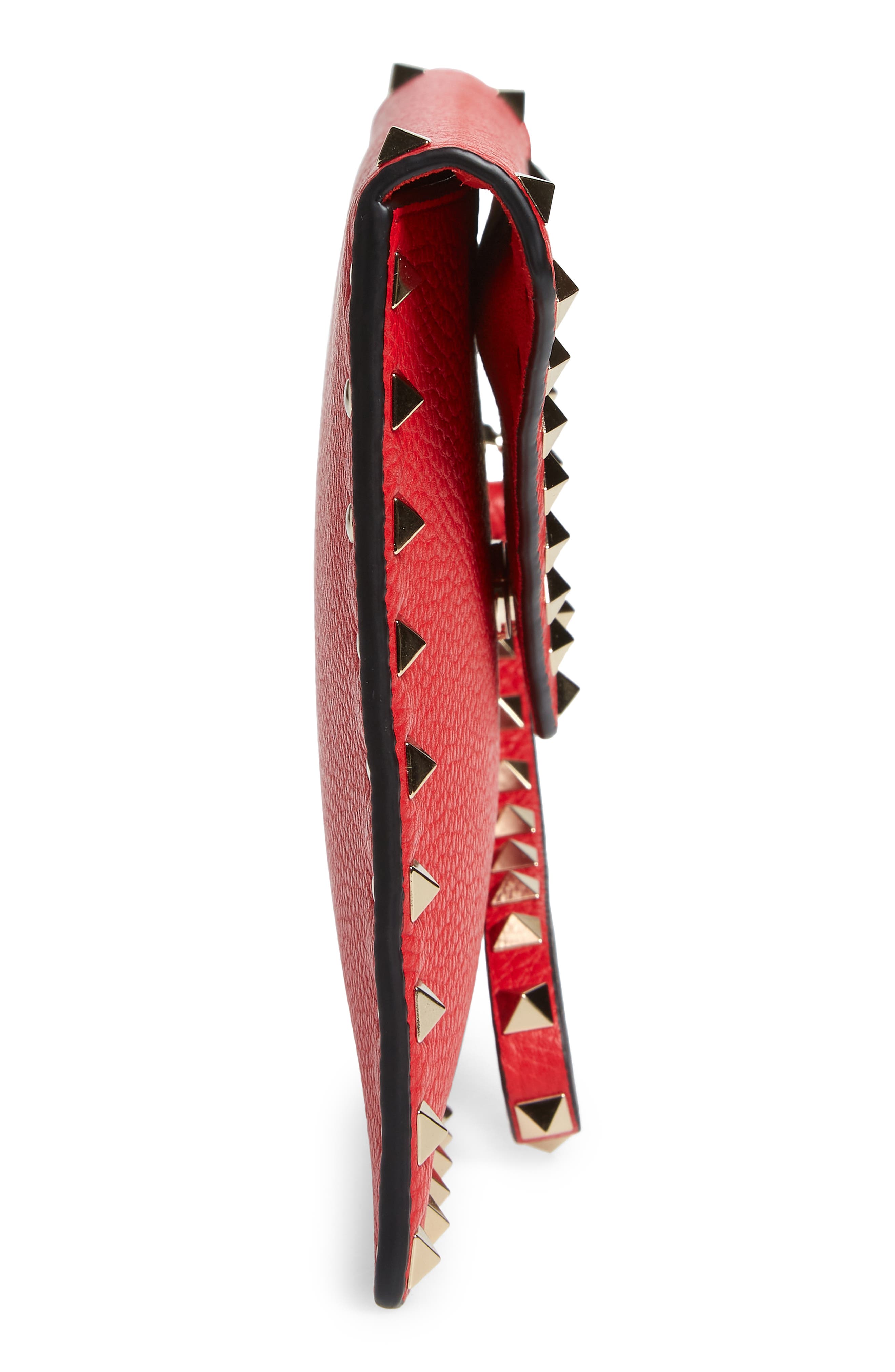 Valentino Garavani Medium Rockstud Leather Envelope Pouch, Alternate, color, 