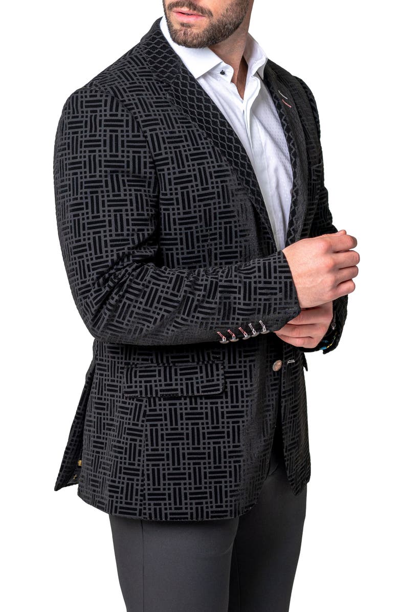 Maceoo Socrates Shadow Black Sport Coat, Alternate, color, Black