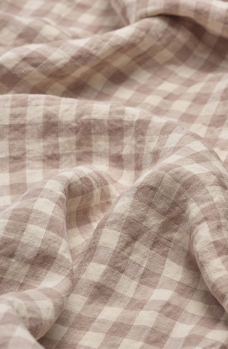 PIGLET IN BED Set of 2 Gingham Linen Pillowcases, Alternate, color,