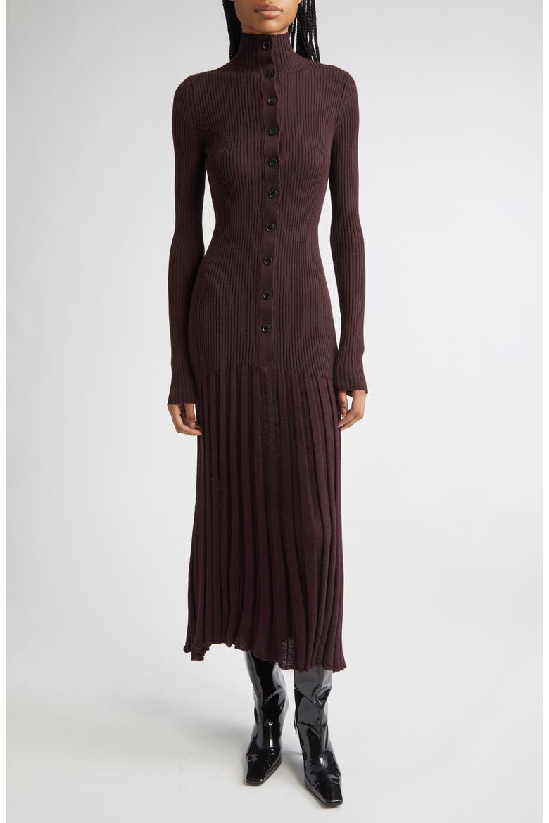 Jada Long Sleeve Sweater Dress, Main, color, BURGUNDY