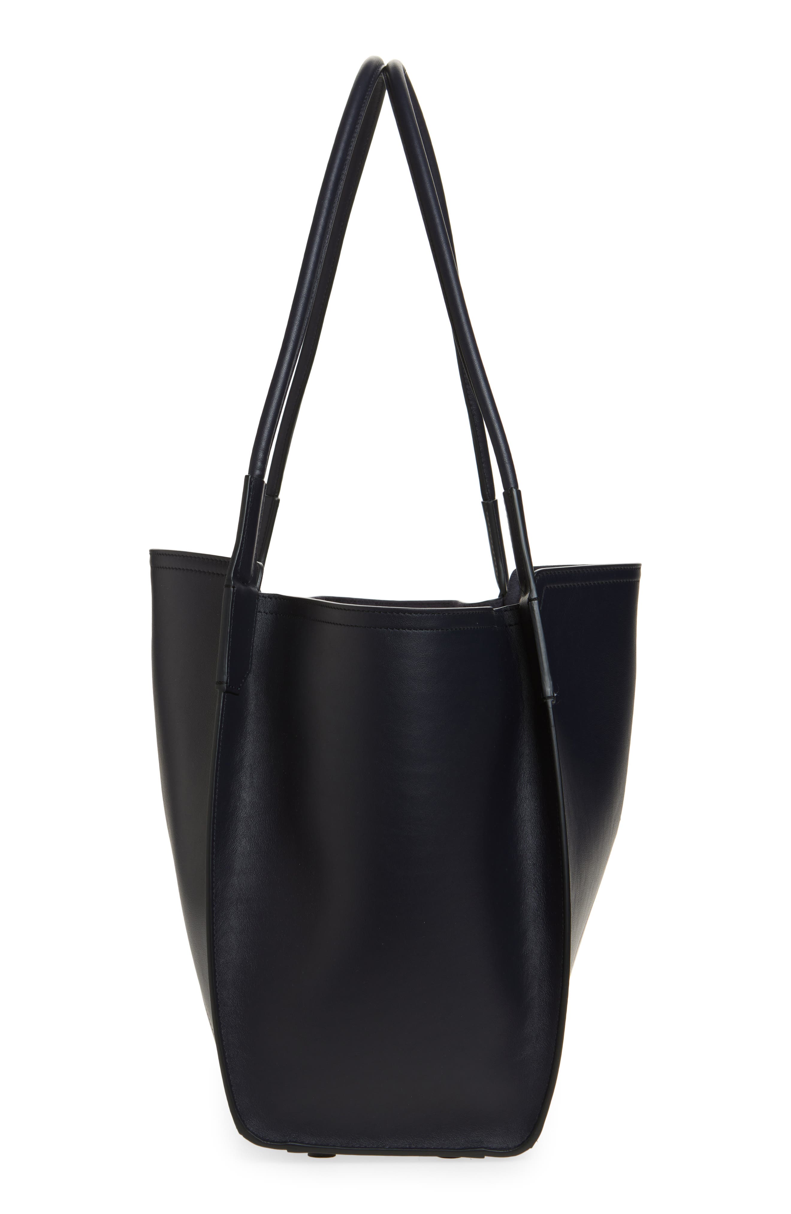 Victoria Beckham Small Victoria Leather Tote, Alternate, color, Navy