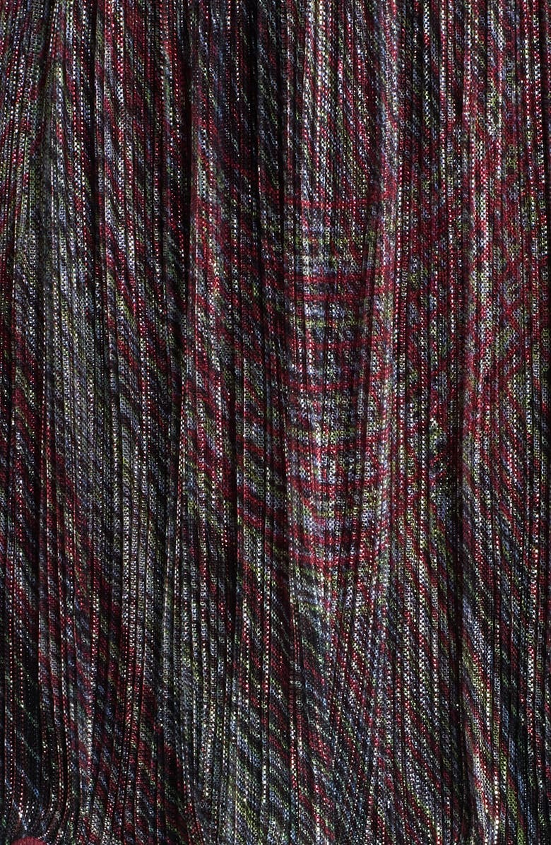 Vince Camuto Metallic Crinkle Tiered Dress, Alternate, color, Burgundy Multi