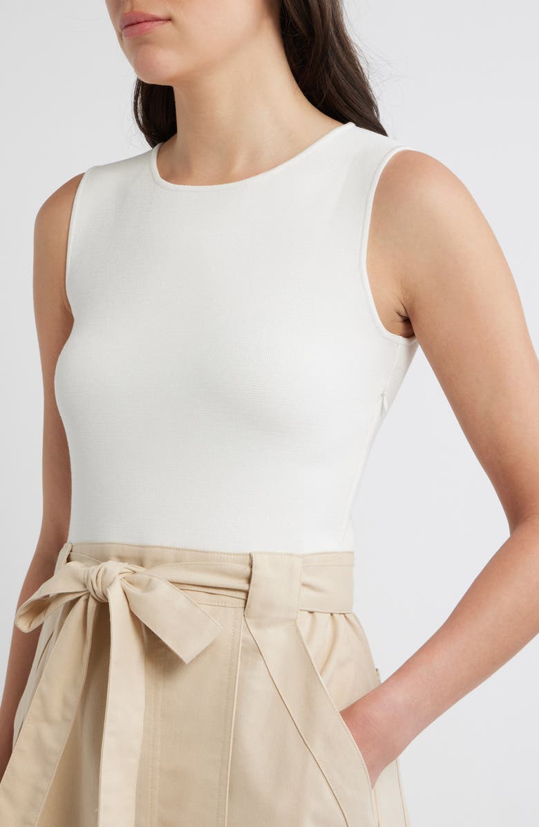 ZOE AND CLAIRE Twofer Sleeveless Dress, Alternate, color, Ivory