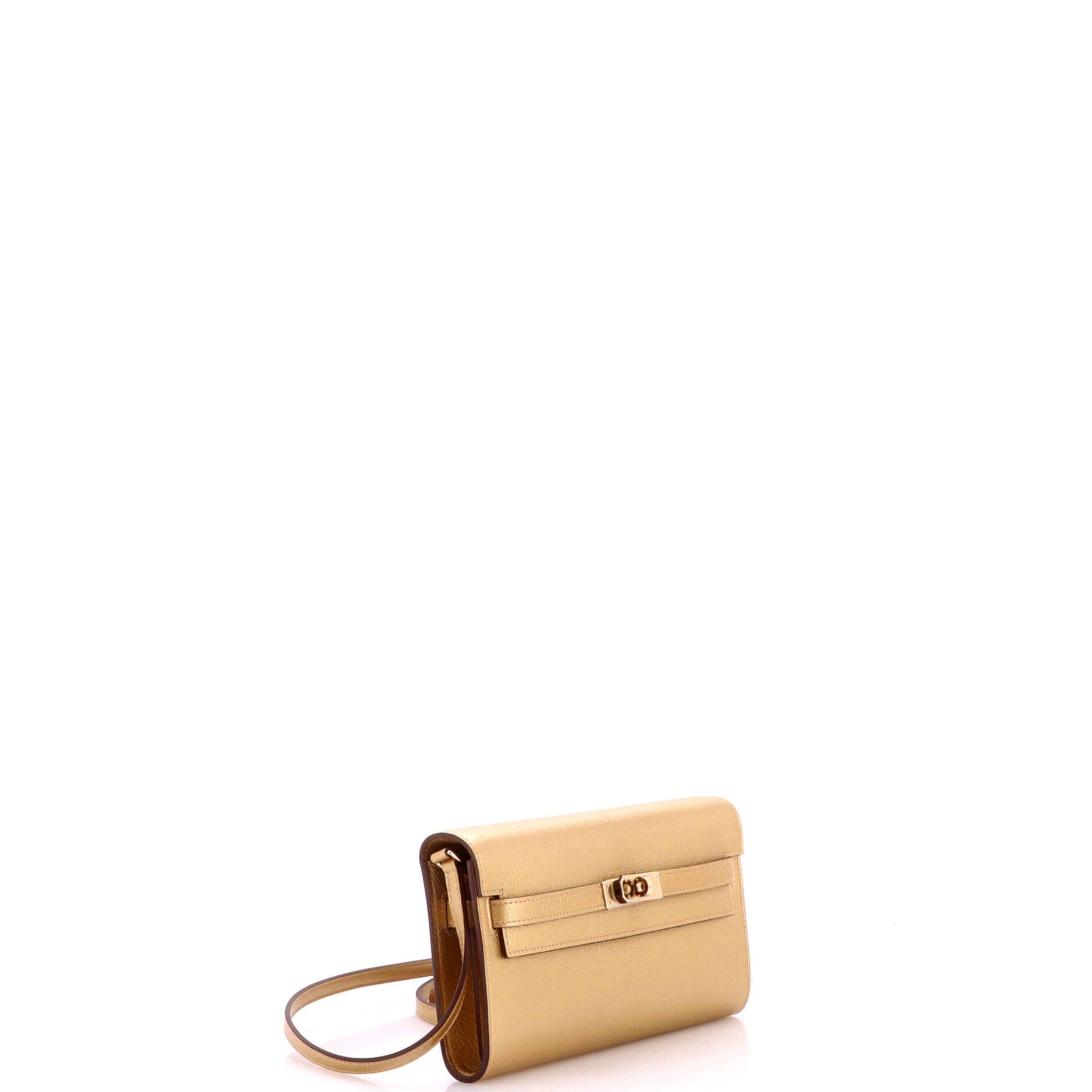 Kelly To Go Wallet Metallic Chevre Chamkilight, Alternate, color, Metallic Gold
