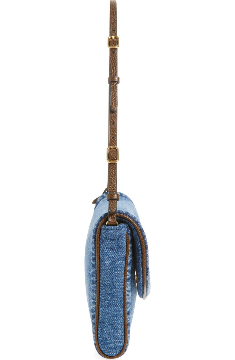 Valentino Garavani Small DeVain Denim Clutch, Alternate, color, Denim