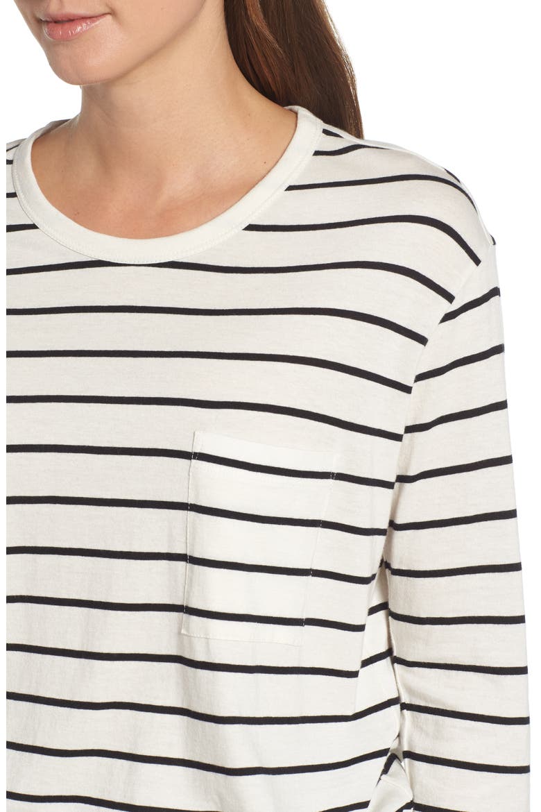 Slouch Pocket Tee, Alternate, color, IVORY SANDY STRIPE