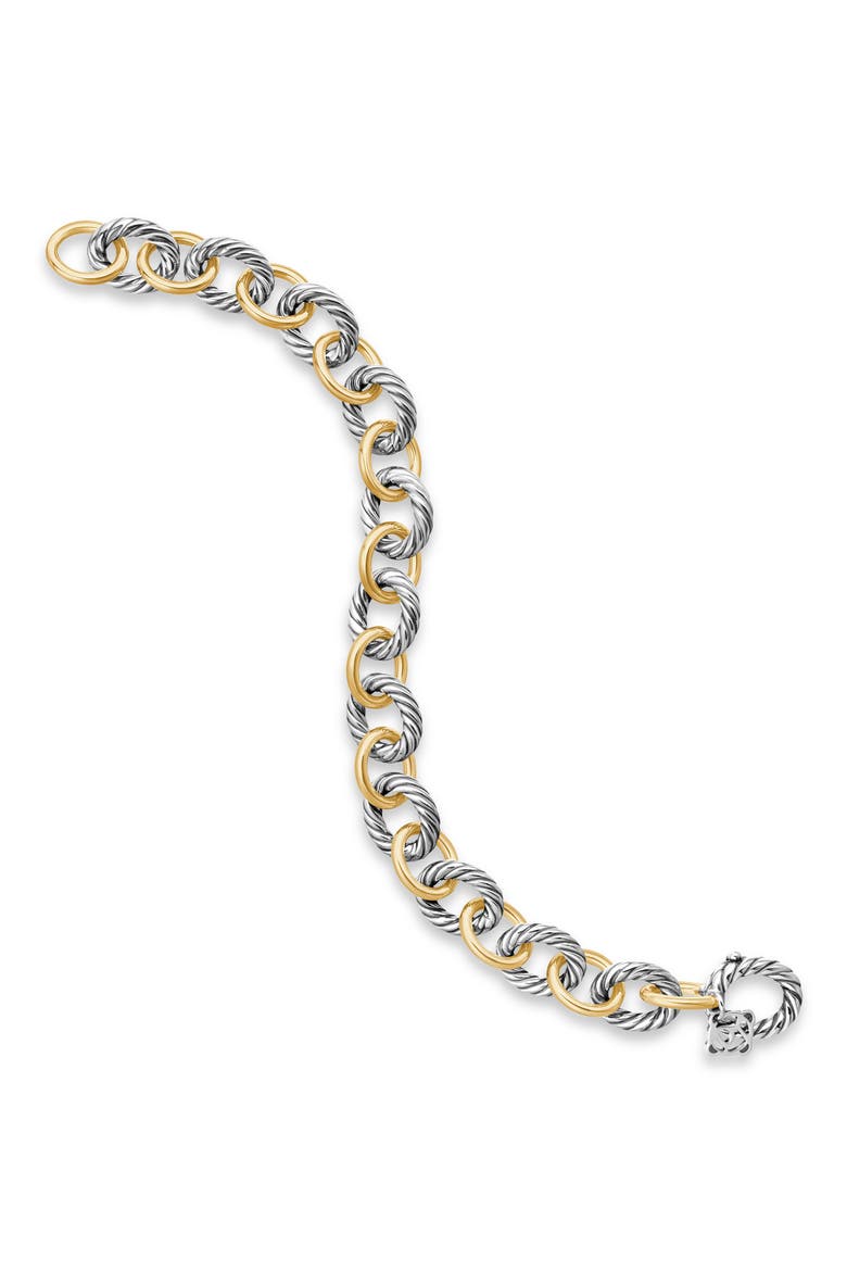 Oval Link Chain Bracelet in Sterling Silver & 18K Gold, 10mm, Alternate, color, TWO TONE
