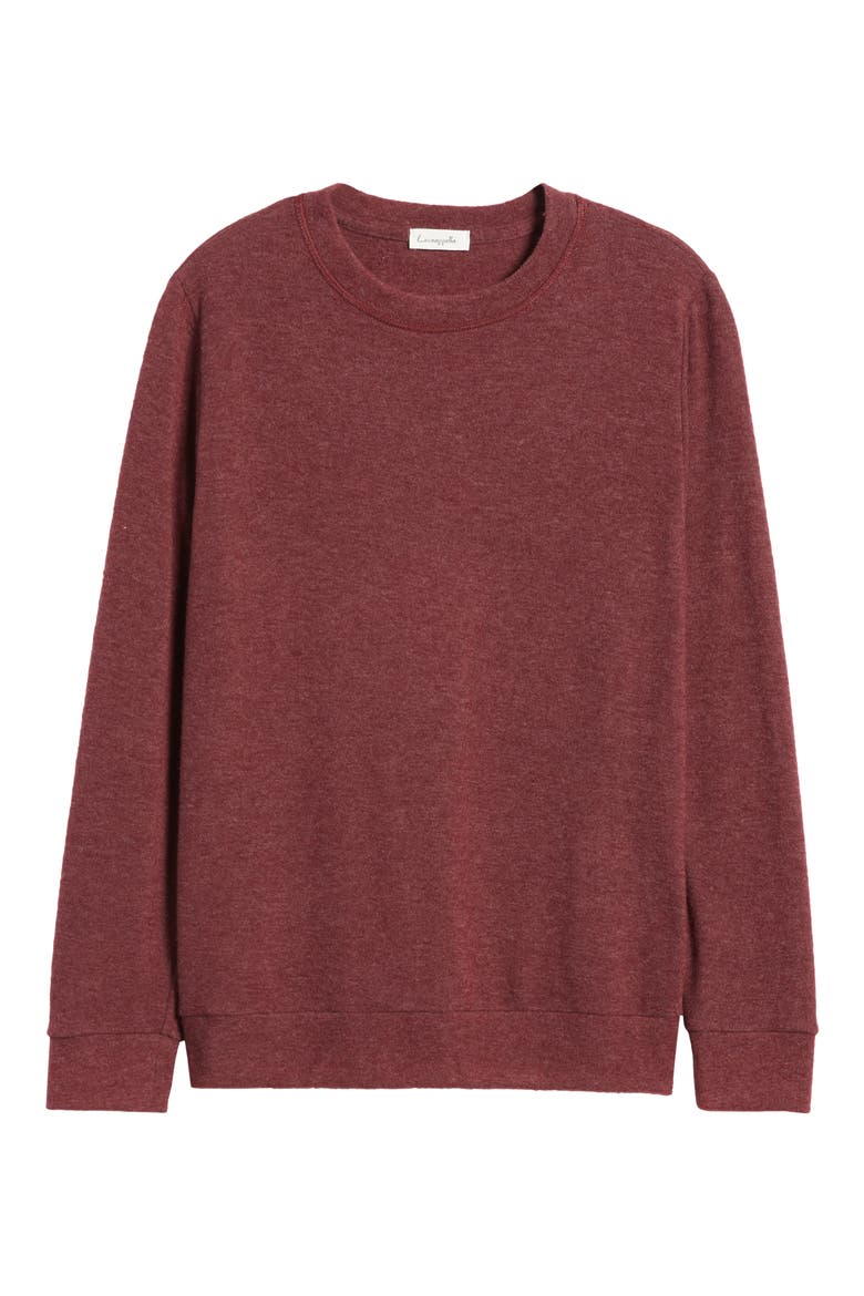 Crewneck Brushed Jersey Top, Alternate, color, PLUM