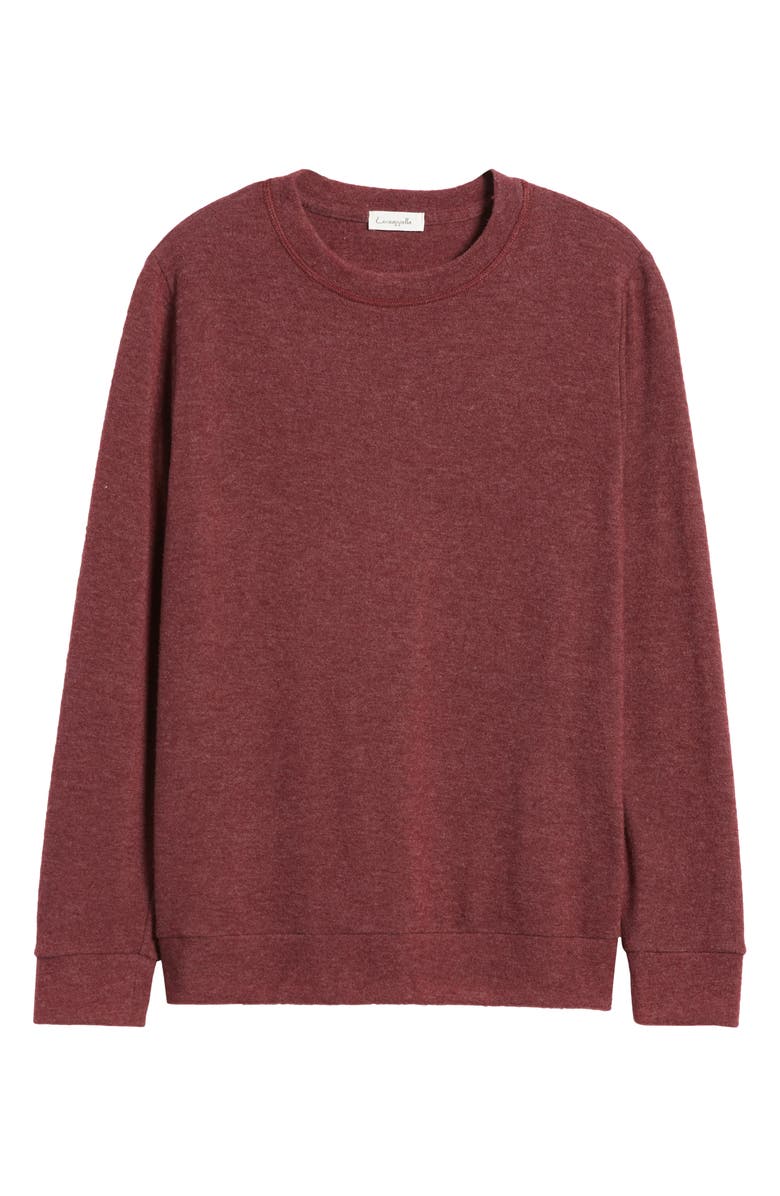 Loveappella Crewneck Brushed Jersey Top, Alternate, color, Plum