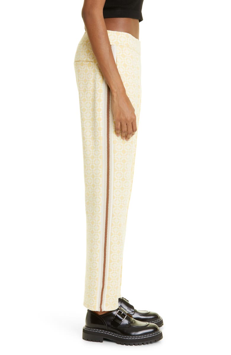 Wales Bonner Shine Jacquard Center Pleat Organic Cotton Track Pants, Alternate, color, 