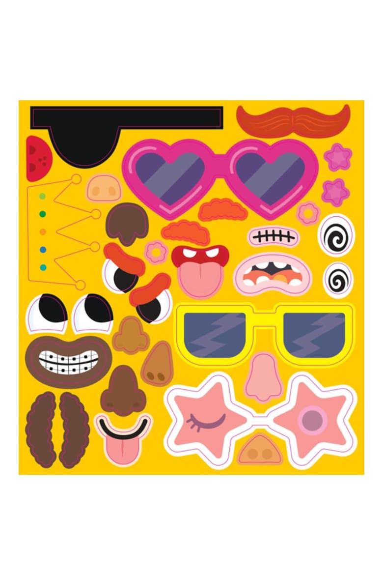 Reusable Silicone Sticker Book, Silly Faces, Kids 3+, Alternate, color, Multicolored