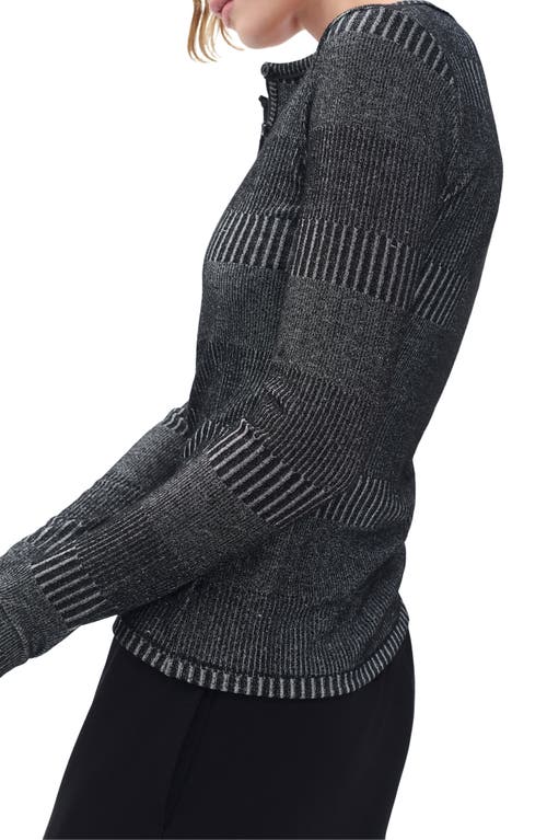 Rag & Bone The Knit Two Tone Henley Tee In Black
