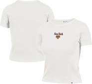 '47 Women's '47 Sand New York Knicks Straight Cut Baby Rib T-Shirt
