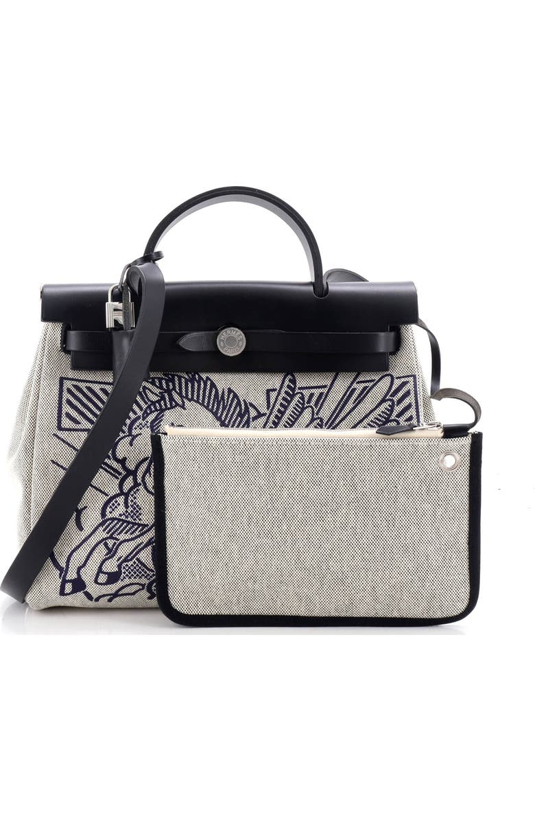 Pre-Owned Hermes Herbag Zip Pegase Pop Toile and Leather 31, Alternate, color, Noir