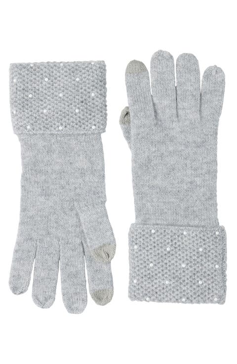 Embellished Cashmere Tech Gloves