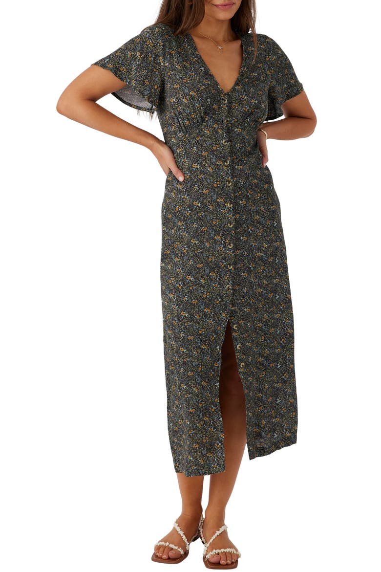 Rayney Button Front Short Sleeve Shirtdress, Alternate, color, MULTI CLR