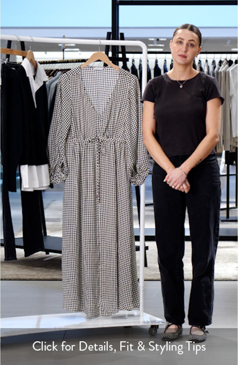 Daylight Check Print Long Sleeve Dress, sales video thumbnail