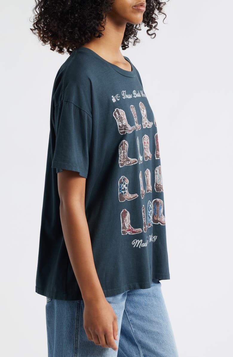 Daydreamer Boots for Walking Merch Cotton Graphic T-Shirt, Alternate, color, Vintage Black