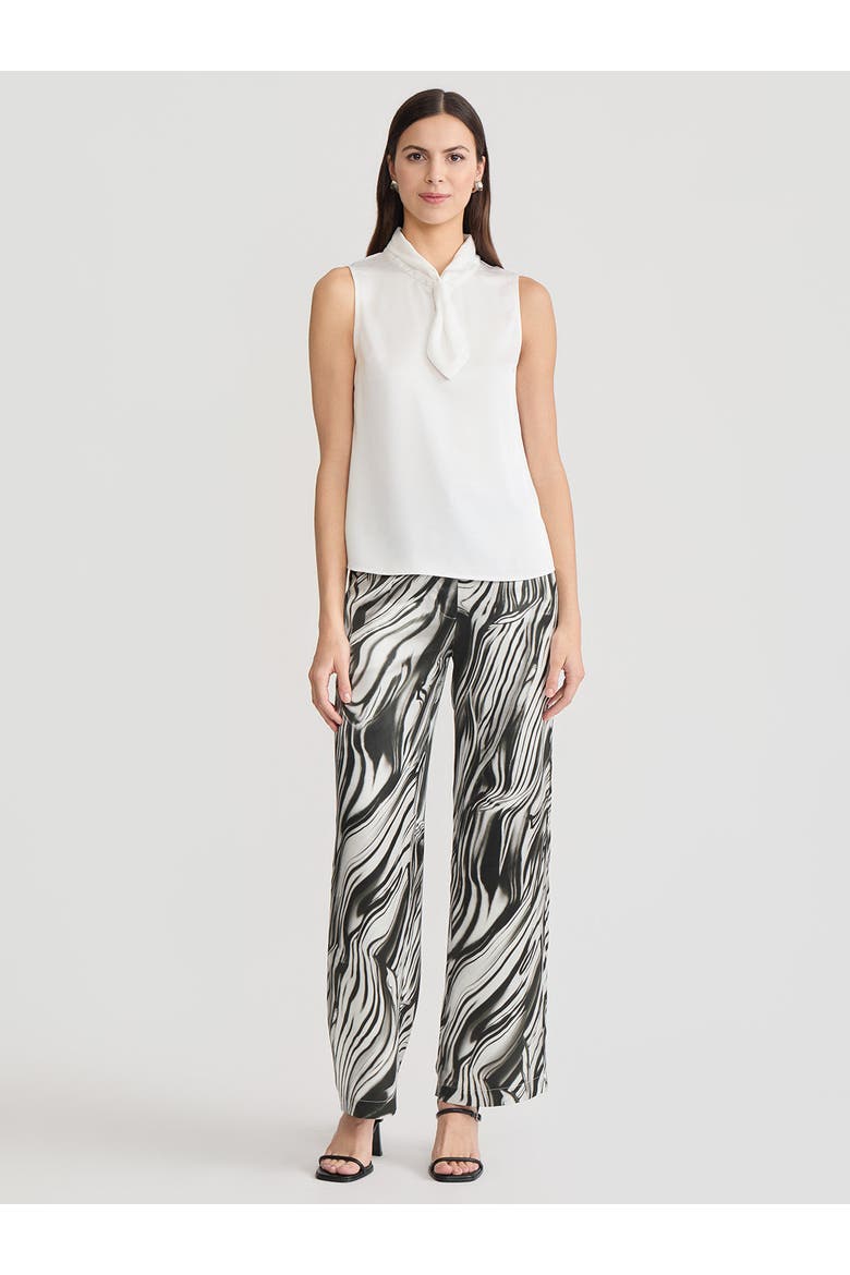 Short Tie-Neck Sleeveless Blouse, Main, color, White