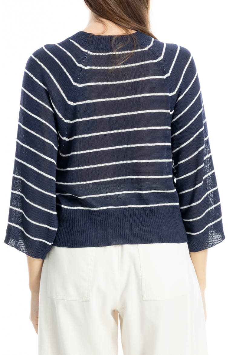 Stripe Raglan Sleeve Sweater, Alternate, color, NAVY/ IVORY STRIPE