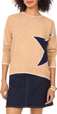 Vince Camuto Star Detail Crewneck Sweater