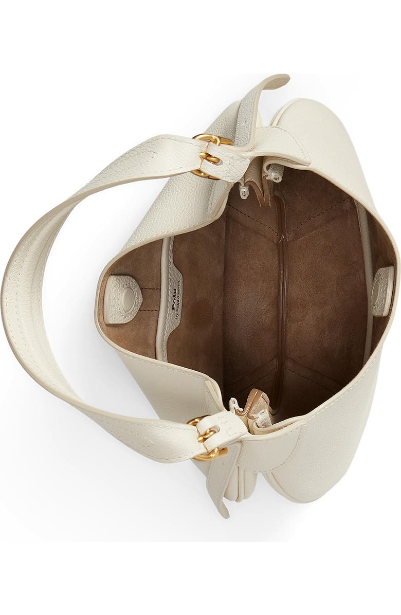 Polo Ralph Lauren Small Polo ID Grain Leather Shoulder Bag, Alternate, color, Ivory
