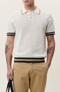 Les Deux Openwork Cotton Polo Sweater
