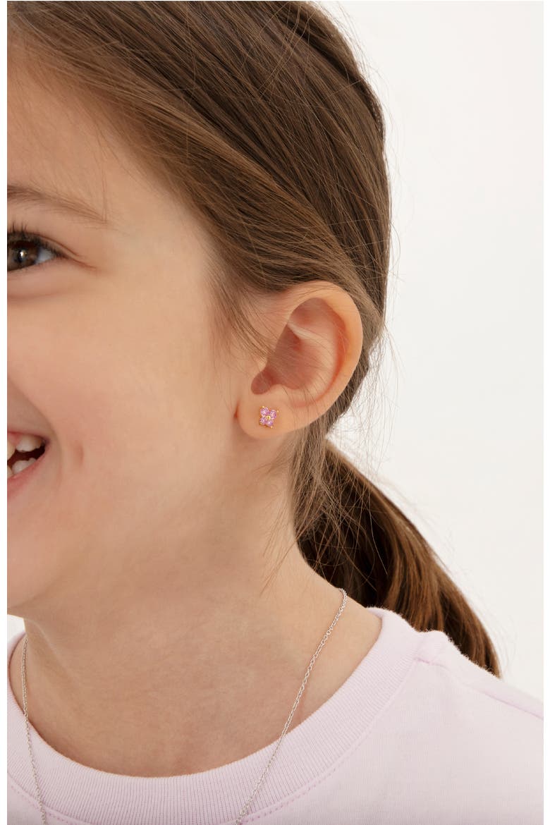 Teenie Tiny Butterfly Plated Earrings, Alternate, color, Pink