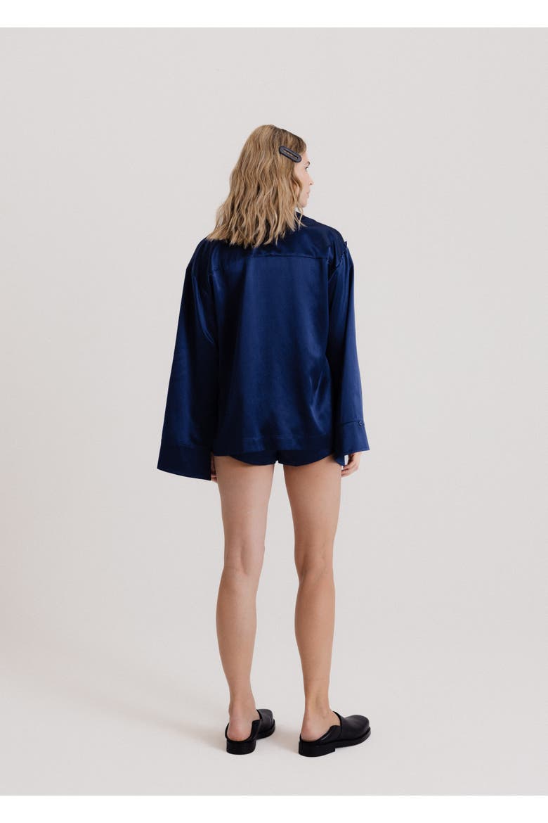 Silk Mini Shorts, Alternate, color, Royal Blue
