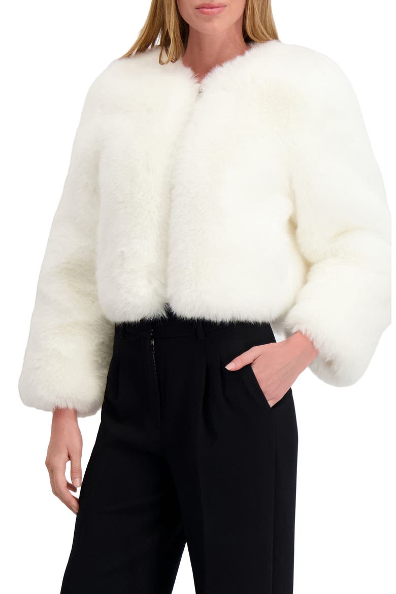 Fur-Free Fox (Faux Fur) Bolero, Alternate, color, WHITE