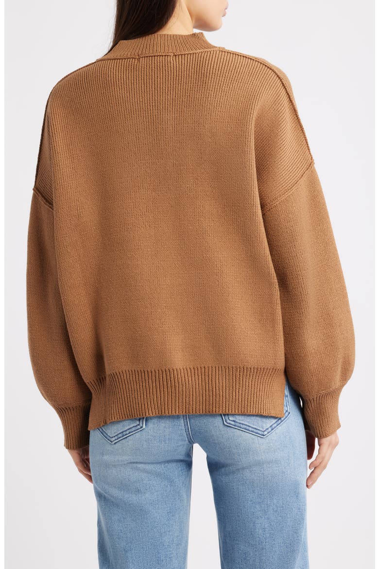 Oversize Rib Sweater, Alternate, color, MOCHA