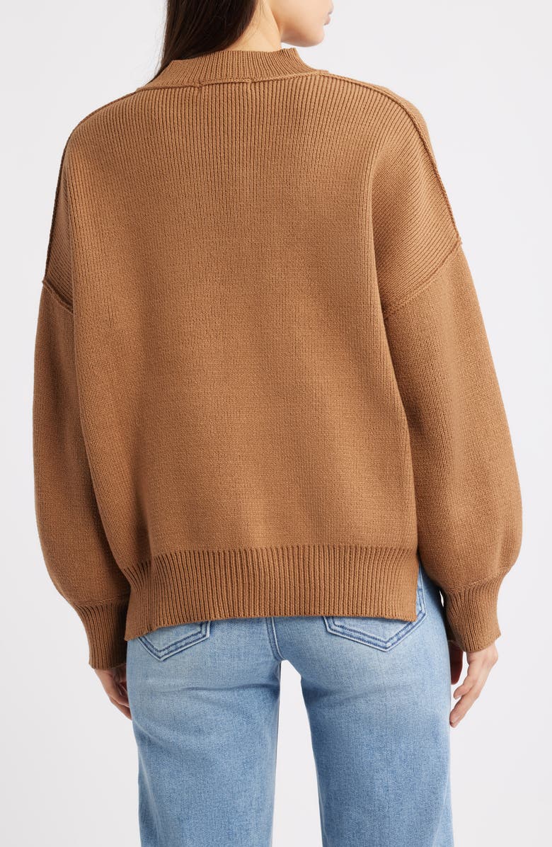 All in Favor Oversize Rib Sweater, Alternate, color, Mocha