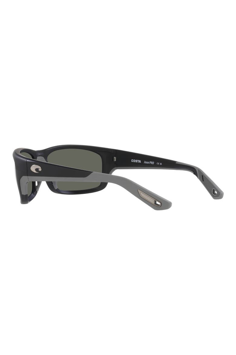 Jose Pro 62mm Polarized Oversize Rectangular Sunglasses, Alternate, color, MATTE BLACK