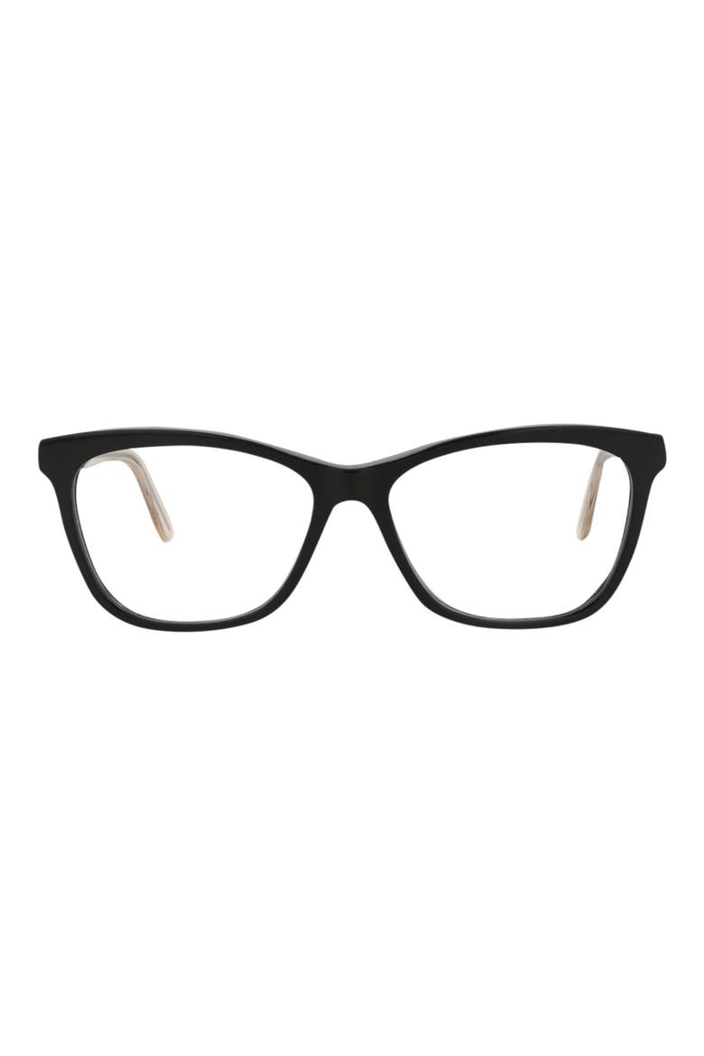 53mm Square Optical Glasses, Main, color, BLACK CLEAR TRANSPARENT