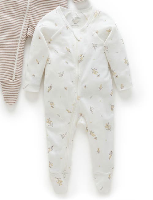 Purebaby 2 Pack Zip Footie