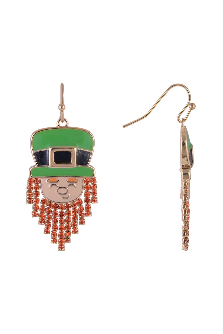 Leprechaun Earrings, Alternate, color, Green
