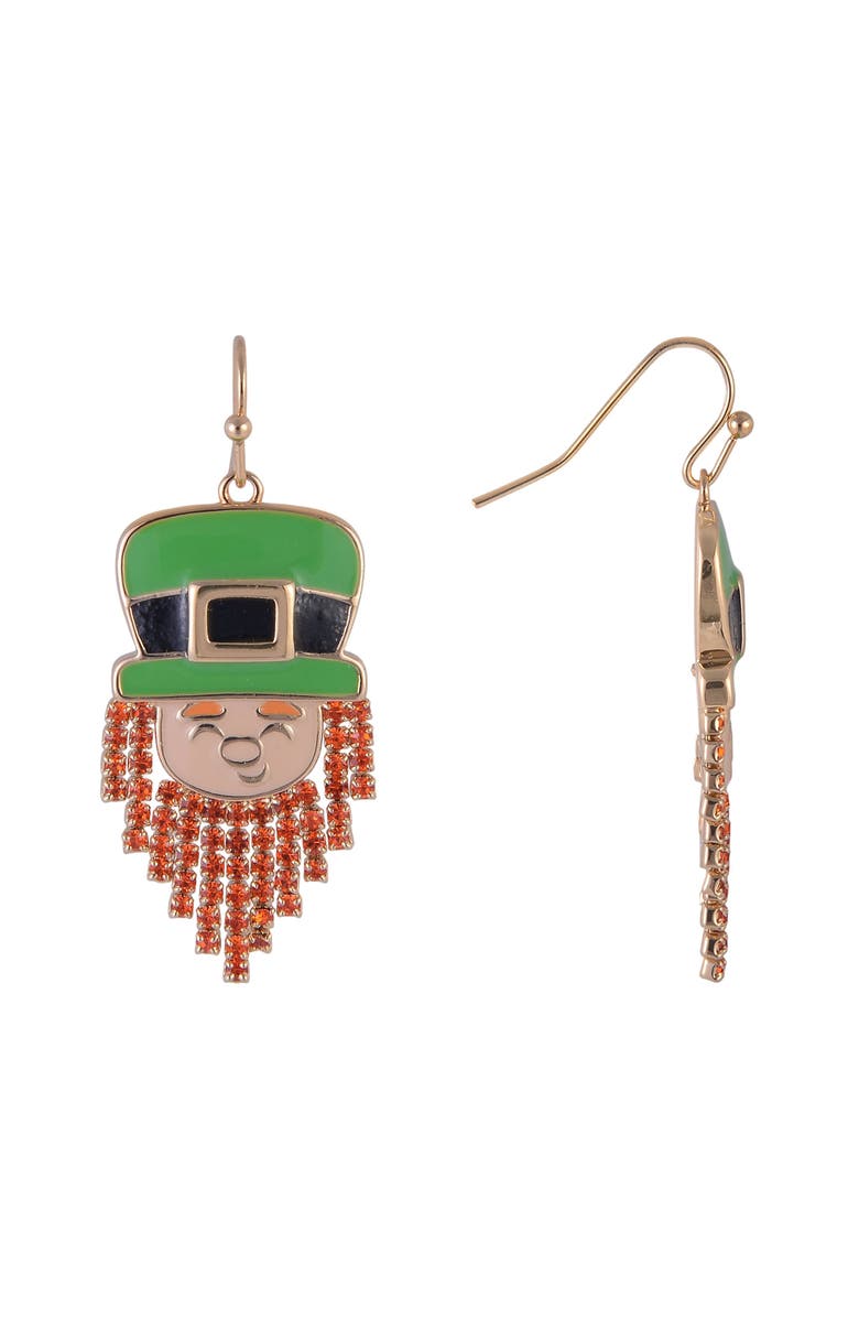 Hallmark Leprechaun Earrings, Alternate, color, Green