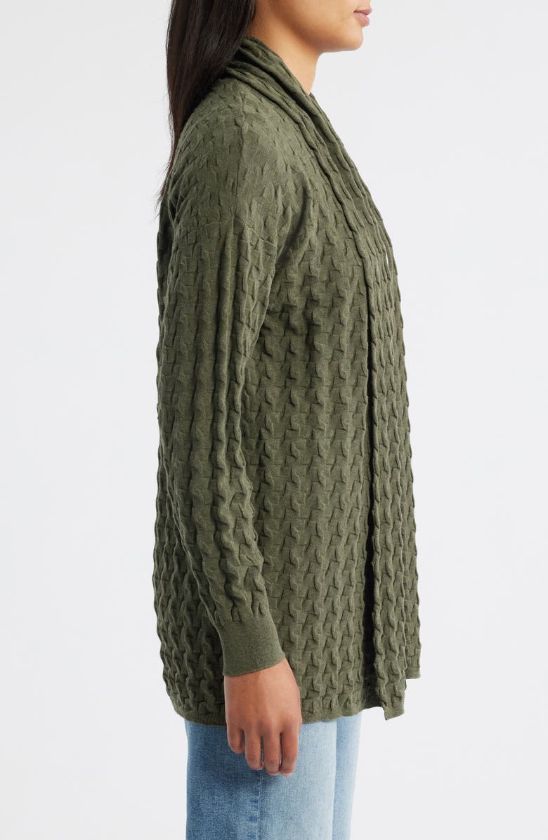 MARGARET O'LEARY 3-D Open Cotton Cardigan, Alternate, color, 