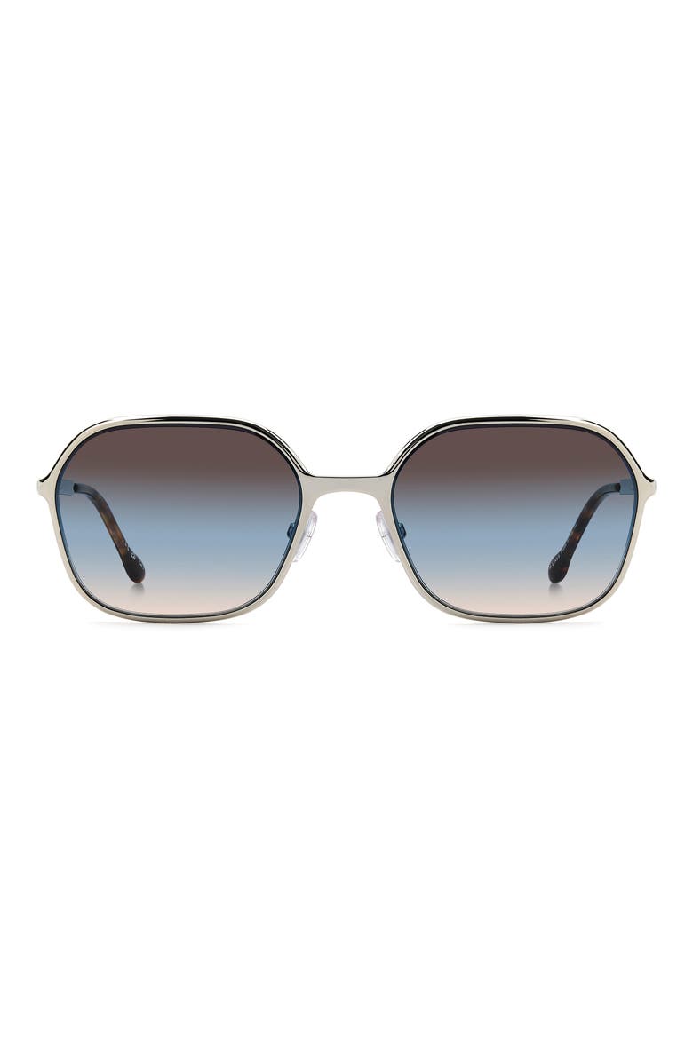 57mm Square Sunglasses, Main, color, PALLADIUM/ BROWN TEAL