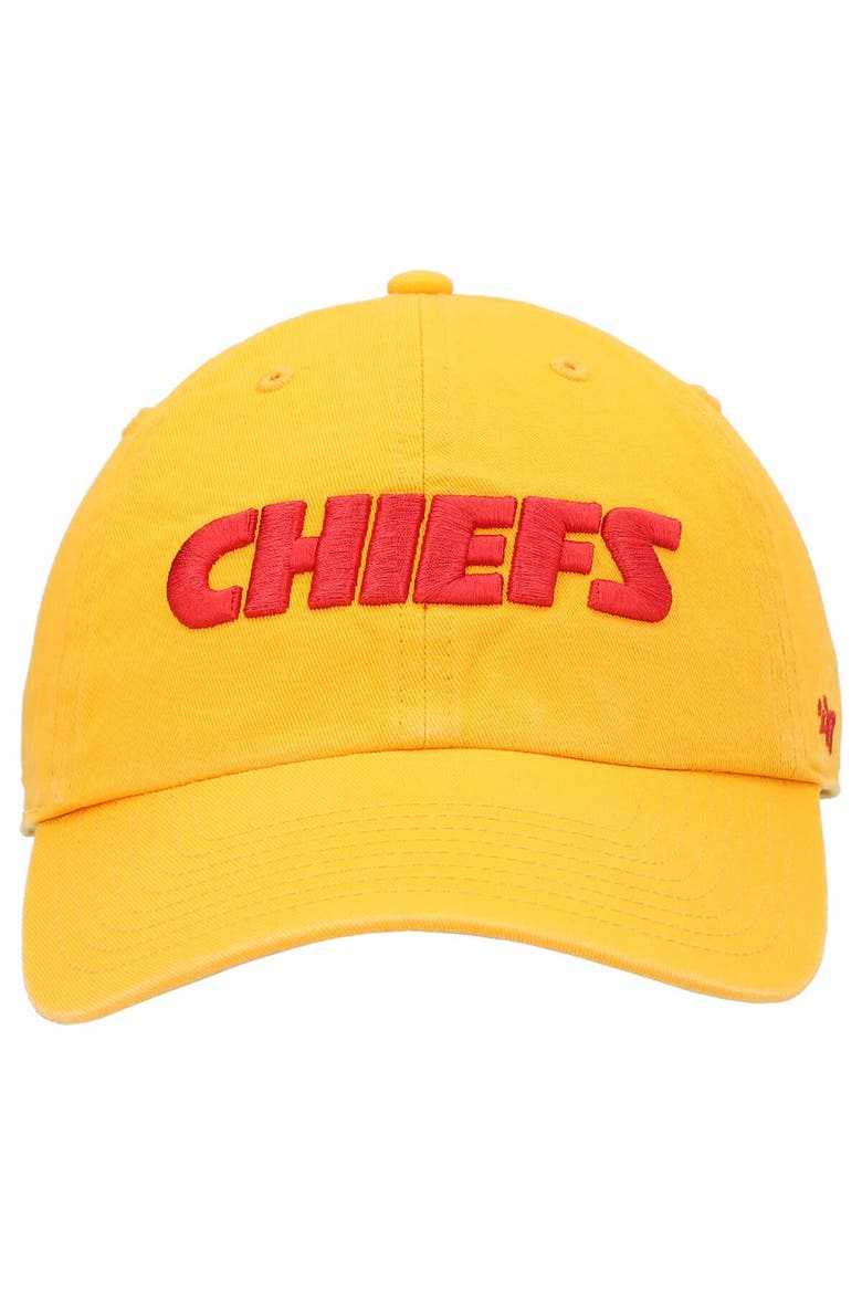 Men's '47 Gold Kansas City Chiefs Clean Up Script Adjustable Hat, Alternate, color, Gold
