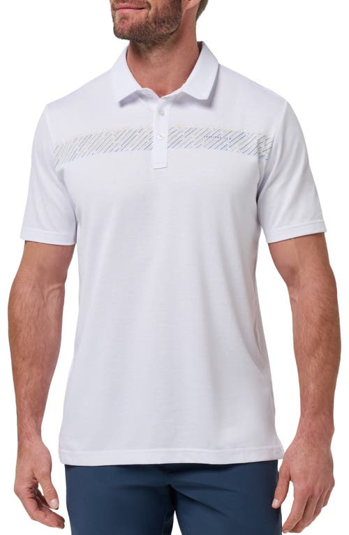 Travismathew Landline Chest Stripe Polo In White